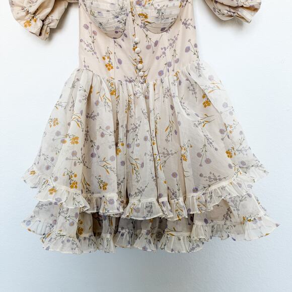 NWT Adeirlina The Lattest of Them All Off Shoulder Floral Fairy Mini Dress Small - Picture 6 of 11